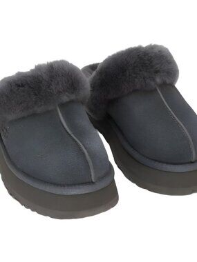 UGG Disquette Slip-On Slippers Charcoal Gray Womens US 9M EU 40
